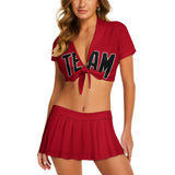 Custom Red Black Cheerleading Uniform Set