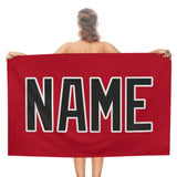 Custom Red Black Beach Towel