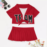 Custom Red Black Cheerleading Uniform Set