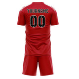 Custom Red Black Soccer Jersey