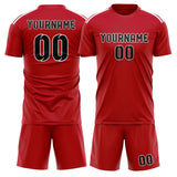 Custom Red Black Soccer Jersey