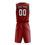 Custom Red White Basketball Set