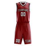 Custom Red White Basketball Set