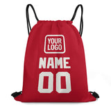 Custom Red White Drawstring Bag
