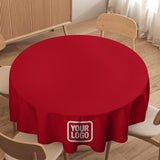 Custom Red White Round Table Cloth