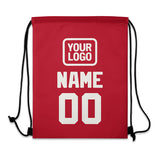 Custom Red White Drawstring Bag
