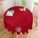 Custom Red White Round Table Cloth