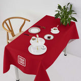 Custom Red White Square Table Cloth