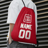 Custom Red White Drawstring Bag