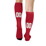 Custom Red White Knee-High Sock