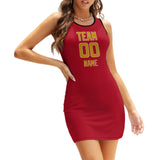 Custom Red Yellow Sleeveless Vest Dress