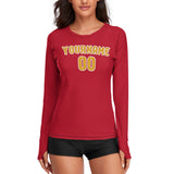 Custom Red Yellow Women's Long-Sleeve Shirt