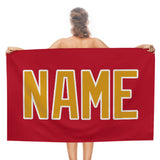 Custom Red Yellow Beach Towel