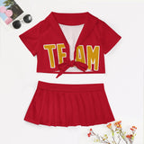 Custom Red Yellow Cheerleading Uniform Set
