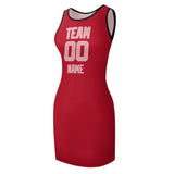 Custom Red Light Pink Sleeveless Vest Dress