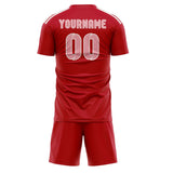 Custom Red Light Pink Soccer Jersey