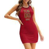 Custom Red Khaki Sleeveless Vest Dress