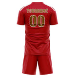 Custom Red Khaki Soccer Jersey