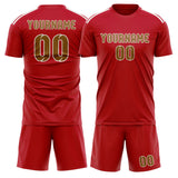 Custom Red Khaki Soccer Jersey