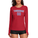 Custom Red Light Purple Women's Long-Sleeve Shirt