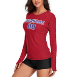 Custom Red Light Purple Women's Long-Sleeve Shirt