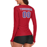 Custom Red Light Purple Women's Long-Sleeve Shirt