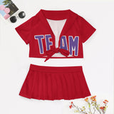 Custom Red Light Purple Cheerleading Uniform Set