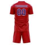 Custom Red Light Purple Soccer Jersey