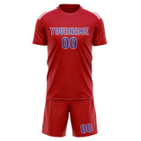 Custom Red Light Purple Soccer Jersey
