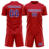 Custom Red Light Purple Soccer Jersey