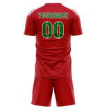 Custom Red Emerald Green Soccer Jersey