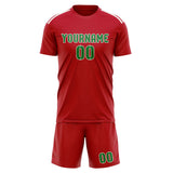 Custom Red Emerald Green Soccer Jersey