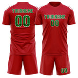 Custom Red Emerald Green Soccer Jersey