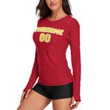 Custom Red Light Yellow Women's Long-Sleeve Shirt