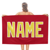 Custom Red Light Yellow Beach Towel
