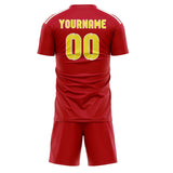 Custom Red Light Yellow Soccer Jersey