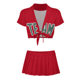Custom Red Blue Green Cheerleading Uniform Set