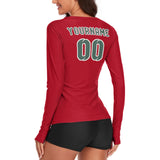 Custom Red Blue Green Women's Long-Sleeve Shirt