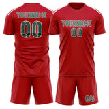 Custom Red Blue Green Soccer Jersey