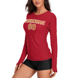 Custom Red Orange Women's Long-Sleeve Shirt