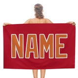 Custom Red Orange Beach Towel