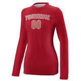 Custom Red Copper Rose Women's Long-Sleeve Shirt