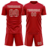 Custom Red Copper Rose Soccer Jersey