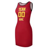 Custom Red Gold Sleeveless Vest Dress