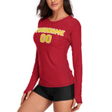 Custom Red Gold Women's Long-Sleeve Shirt
