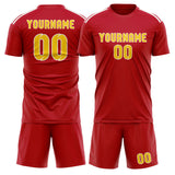 Custom Red Gold Soccer Jersey