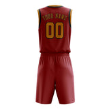 Custom Red Yellow Basketball Set