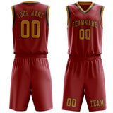 Custom Red Yellow Basketball Set