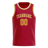 Custom Red & Yellow Colors Design Sports Basketball Jersey