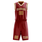 Custom Red Yellow Basketball Set